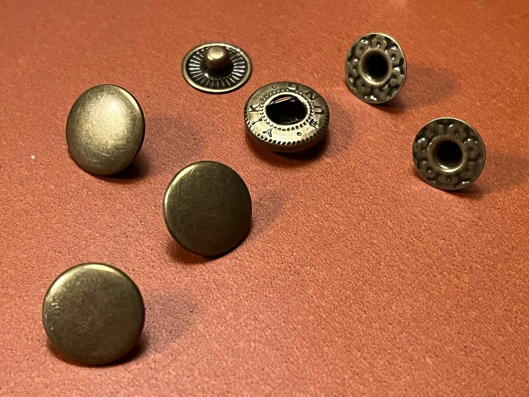 Druckknöpfe, 10 Stück, Bronze